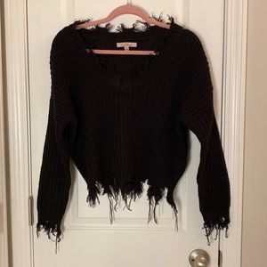 Black Cropped Sweater - Womens Medium